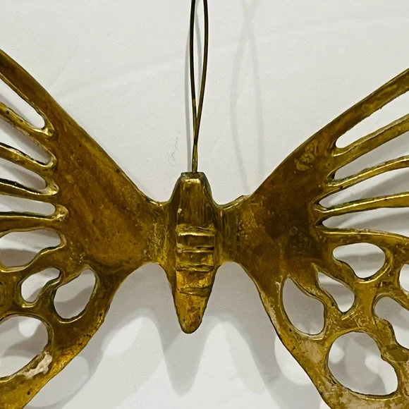 Vintage 1970’s Midcentury Modern Brass Set of 3 Large Butterflies Wall Decor